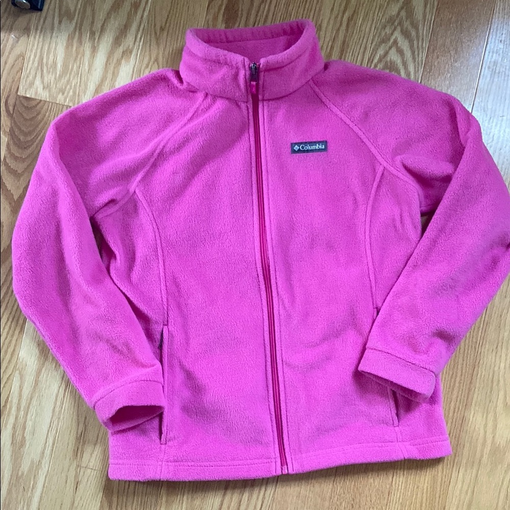Columbia Girl’s Vibrant Pink Full-Zip Fleece; Size XL (18/20)